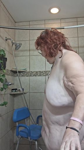 Big Beauty Nurse Vicki Taking a Mud Treatment in My Shower!