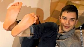 Shy Teenage Boy Does Erotic Foot-Show (Part One) - MP4 format, HD Video (added on May 14th 2025, new clip!)