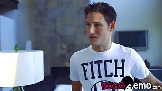 Jock fucks tight slim emo twink in hardcore anal session