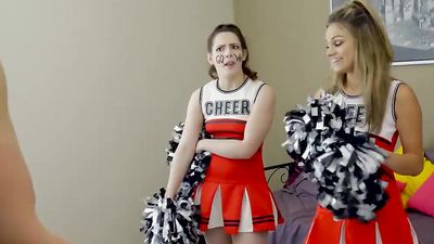 2 Sexy Cheerleaders Pounded by Lucky Dude