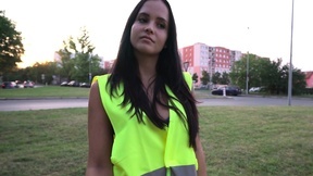 Busty brunette Jennifer Mendez earns an extra dollar with her tight pussy