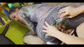 crazy anal threesome - anuskatzz double penetrated - boy & dominatrix with strap on - dp,gape, atm, prolapse - zf026