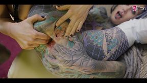 crazy anal threesome - anuskatzz double penetrated - boy & dominatrix with strap on - dp,gape, atm, prolapse - zf026