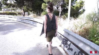 Sloppy POV Facial Leaves Slutty Brunette Cumwalk Dripping While Flashing For Verified Amateur Couples In Public