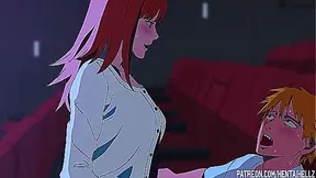 Makima Seduces Stranger in Dark Theater – Forbidden Lust Unleashed