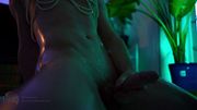Femboy pumps cock in tropical scene