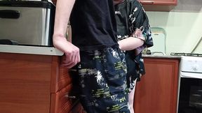 cumming with hot cum in stepmom's mouth which she swallows