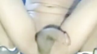 Twink large dildo prostate cum