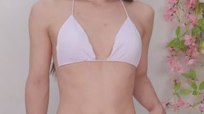 Big Dick Trans Girl Teasing In Micro White Bikini copy