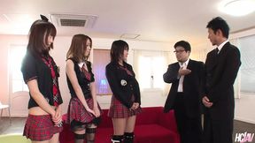 Wild Japanese Group Sex with Asami Kurusu, Nao and Yuki