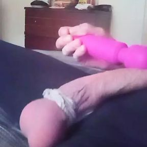 Mellissa teases her sexy little clit with her new vibrator