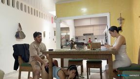 I fuck my girlfriend&amp;#039;s daughter 18+ at the table while she doesn&amp;#039;t see us!