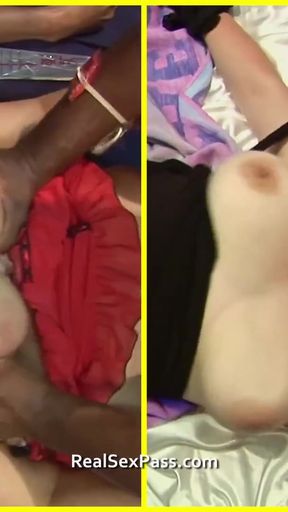 Heavy hanging boobs and facial compilation   Clip 1