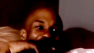 Cute ebony amateur blasting out a huge wave of spunk