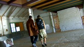 Very sexy tatooed brunette banged doggystyle in a sleazy place