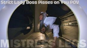 Human Toilet - Golden Shower Lite - Strict Lady Boss Pisses Directly on Your Face in Office Toilet POV (MP4 HD)