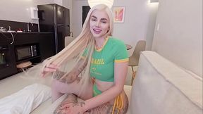 BUSTY LATINA SQUIRTS HARD IN POV INTERVIEW - PETITE GOSTOSA DEEPTHROATS &amp_ RIDES COWGIRL