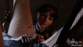 Sissy Fishnet No1 Pup Gets CBT And Spanking from Your Darling Honey