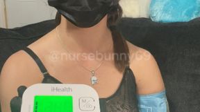 Self Auto BP Cuff Vibrator Orgasm and Breast Play in Black Lingerie 720p