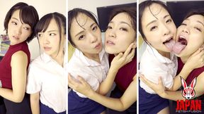 Drool Feeding, Spit Worship, and Face Licking Part 2: In the Office, Yukari Miyazawa & Ameri Hoshi Lose Themselves in Saliva.