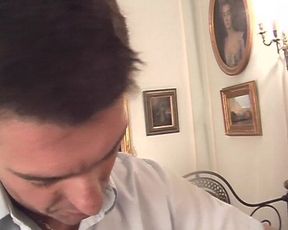 French Whore in Stockings Enjoys Facial After Anal Fuck
