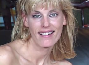 Mature blonde in seductive clothing gets laid