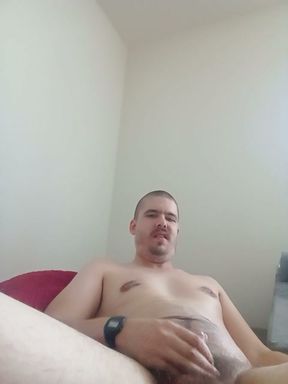 White Man Masturbating his Dick