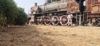 Nude Near an Old Train