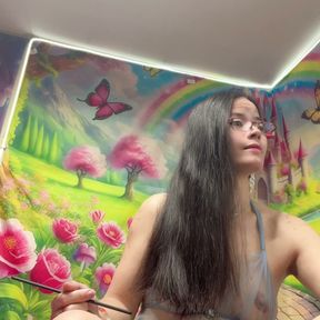 nice hair black sexy tit show