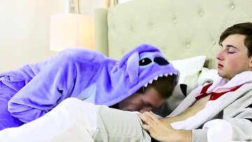 Cosplay twinks who simply adore it in the doggie f