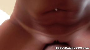 Stepaunt Vanessa Cage swallows whole huge cock in hardcore POV