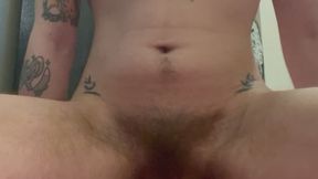 hairy college slut rides large knotted dildo