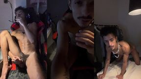 batendo punheta e mostrando o cuzinho arrombado