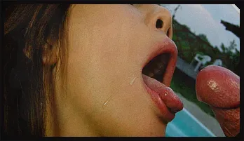 Sara Nakumara gives head to two cocks outdoors