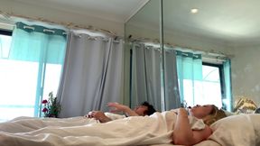 Stepmom and stepson have to share a bed