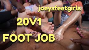 EPIC FOOT JOB 20 girls vs 1 dick