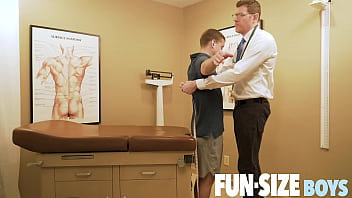 FUNSIZEBOYS - Hung older doctor breeds nervous young bottom bareback