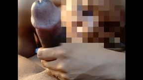 She jerks off and squirts, then gives him a fiery blow job leading to doggy style sex and cumshot