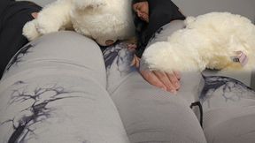 LONG FARTS, IN LEGGINGS AND WITH A TEDDY BEAR ON TOP.