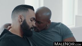 MaleNoir.com - Black top destroys white stud's ass hard and deep with massive cock
