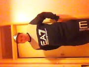 Chav wanking and cumming with Morning wood