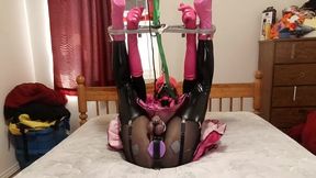 Sissy Maid Locked In Rigid Spreader Bar...ankles And Wrists