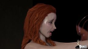 redhead wife of warden gets fucked by a black inmate while her husband watches