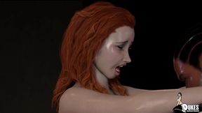 redhead wife of warden gets fucked by a black inmate while her husband watches