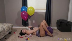 Popping Big Bouquet Of Helium Balloons Skirt & Pantyhose - Kylie Jacobs - WMV 1080p HD