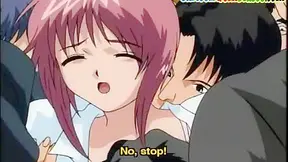 Anime teenie gets gangbanged on public train by dirty perverts