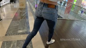 katty wetting jeans and pee in the shopping mall