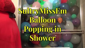 balloon popping in shower