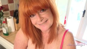 AuntJudys - Masturbating with Busty 56yo Mature Redhead Melanie (JOI)