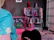 Naughty Blonde Latex Motorbunny Double Penetration DP High Heels Blonde Hair Screaming Orgasm Denial